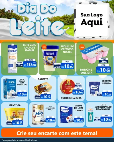 Modelo de Rede Social para Feed Instagram com o tema Dia Do Leite para Frios e Laticínios
