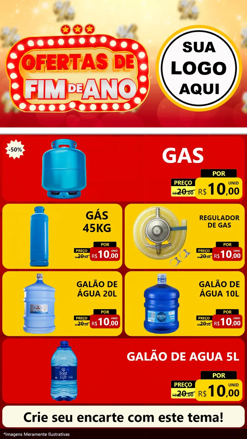 Modelo de TV para TV Vertical com o tema Ofertas de Fim de Ano para Água e gás