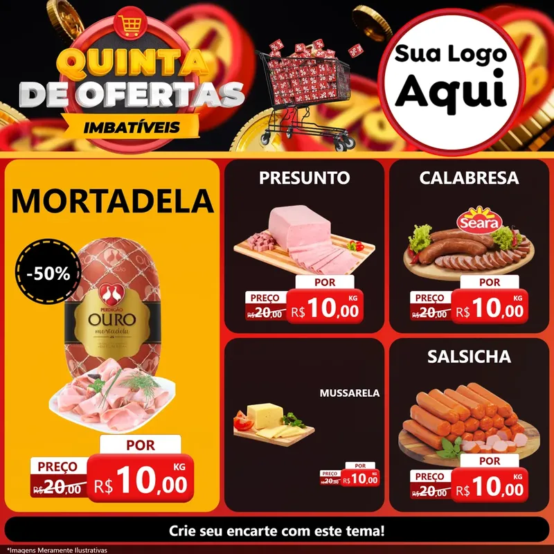 Modelo de Rede Social para Feed Facebook com o tema Quinta de Ofertas Imbatíveis para Frios e Laticínios