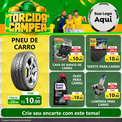 Modelo de Rede Social para Feed Facebook com o tema Torcida Campeã - Copa para Auto peças