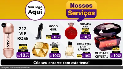 Modelo de TV para TV Horizontal com o tema Nossos Serviços para Perfumes