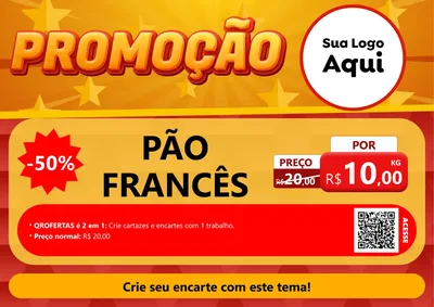 Modelo de Cartaz para Cartaz A4 Horizontal com o tema Promoção para Padaria