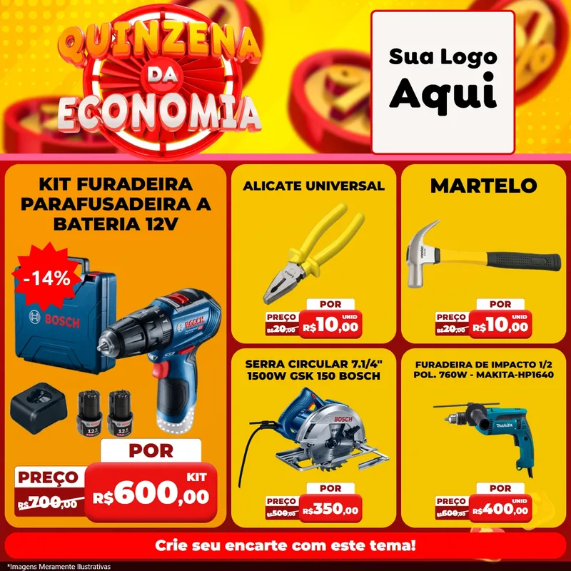 Modelo de Rede Social para Feed Facebook com o tema Quinzena Da Economia para Maquinas e Ferramentas