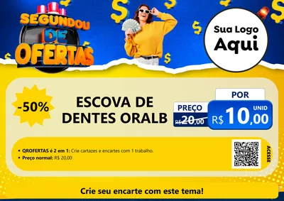 Modelo de Cartaz para Cartaz A4 Horizontal com o tema Segundou de Ofertas para Higiene Pessoal