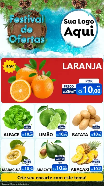 Modelo de Rede Social para Stories com o tema Festival de Ofertas - Inverno para Hortifrúti
