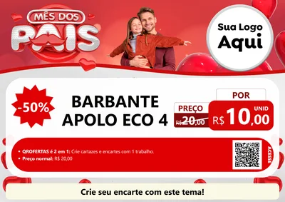 Modelo de Cartaz para Cartaz A4 Horizontal com o tema Mês dos Pais para Armarinho e Aviamentos
