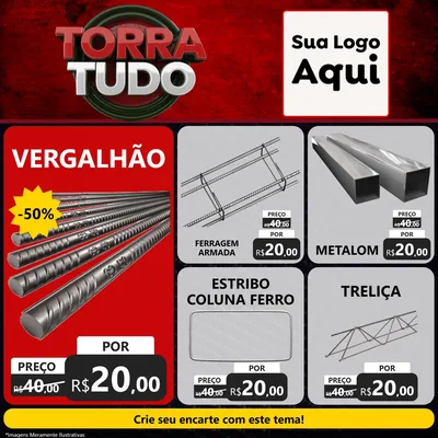Modelo de Rede Social para Feed Facebook com o tema Torra Tudo para Ferragens
