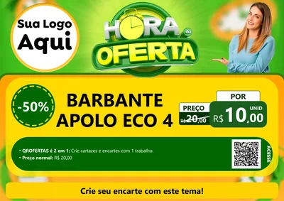 Modelo de Cartaz para Cartaz A4 Horizontal com o tema Hora da Oferta para Armarinho e Aviamentos