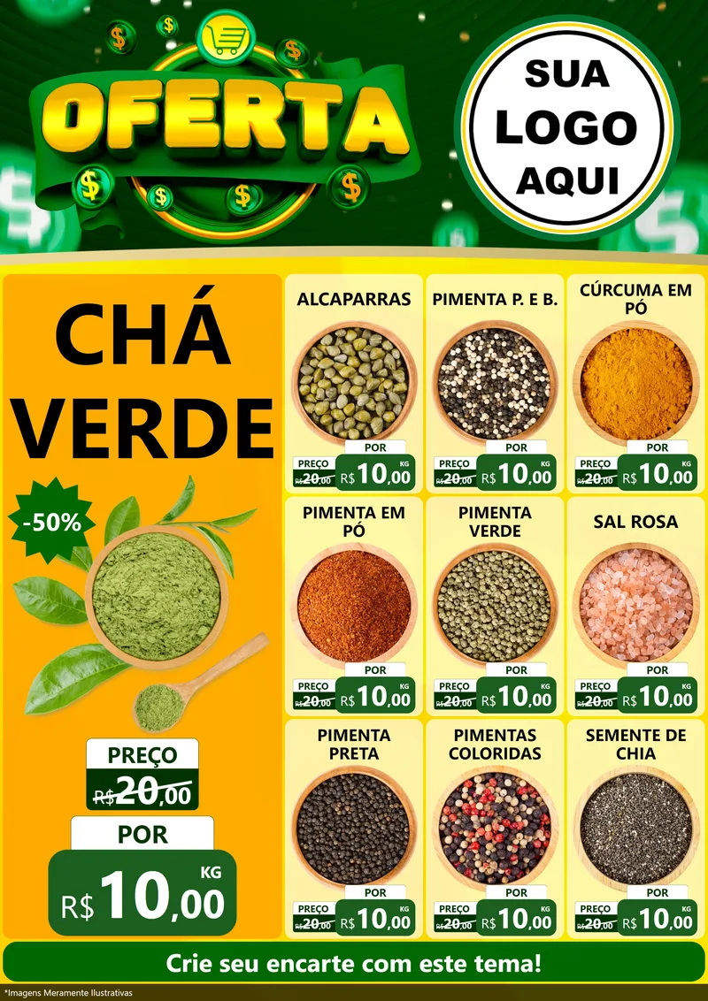 Modelo de Encarte para Encarte A4 Vertical com o tema Oferta para Produtos Naturais
