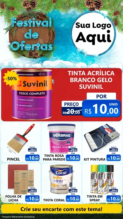 Modelo de Rede Social para Stories com o tema Festival de Ofertas - Inverno para Tintas e Ferramentas