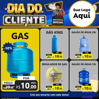 Modelo de Rede Social para Feed Facebook com o tema Dia Do Cliente para Água e gás