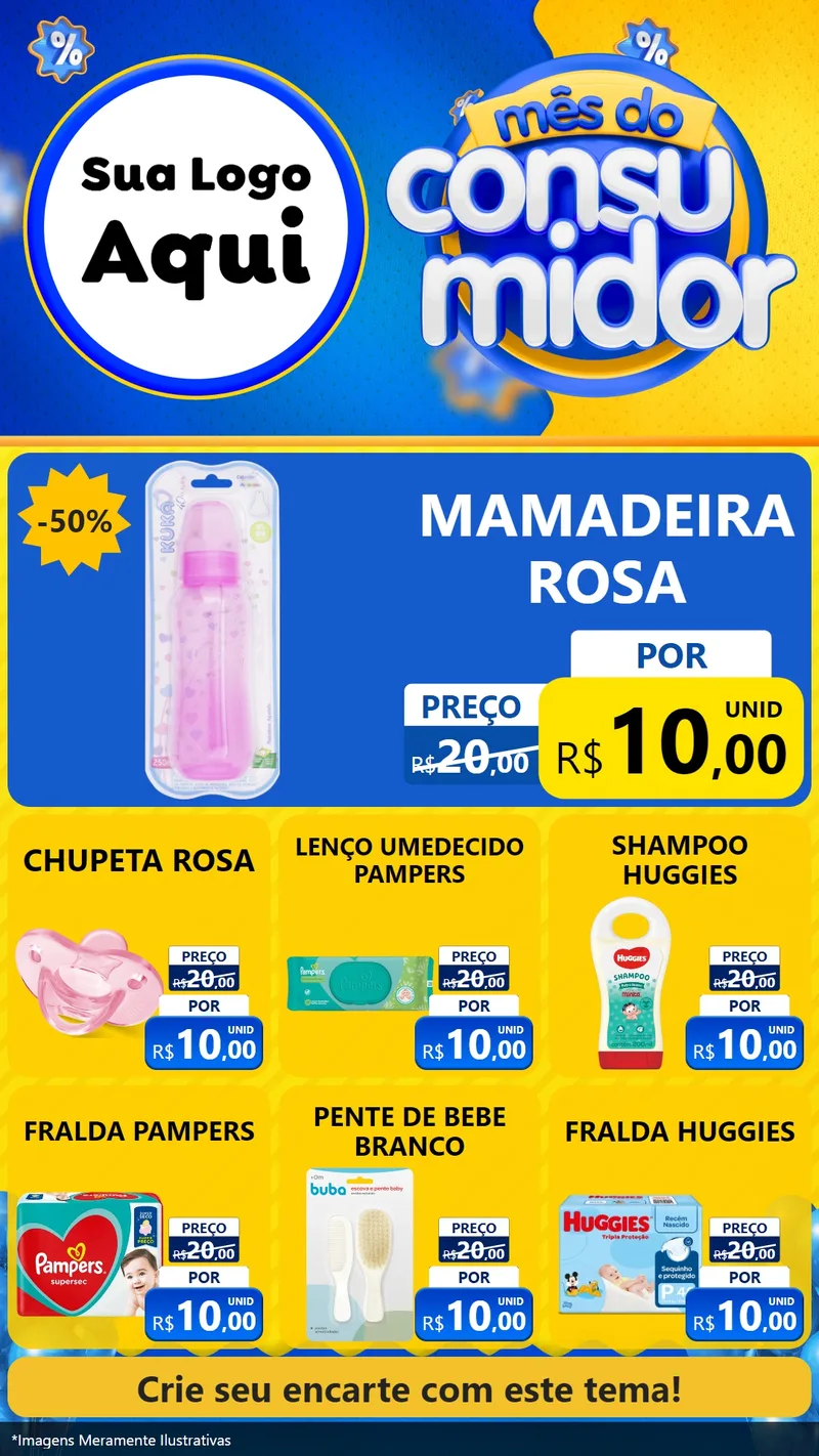 Modelo de Rede Social para Stories com o tema Mês do Consumidor para Bebês