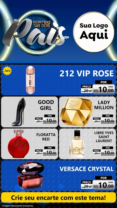 Modelo de TV para TV Vertical com o tema Sorteio Dia Dos Pais para Perfumes