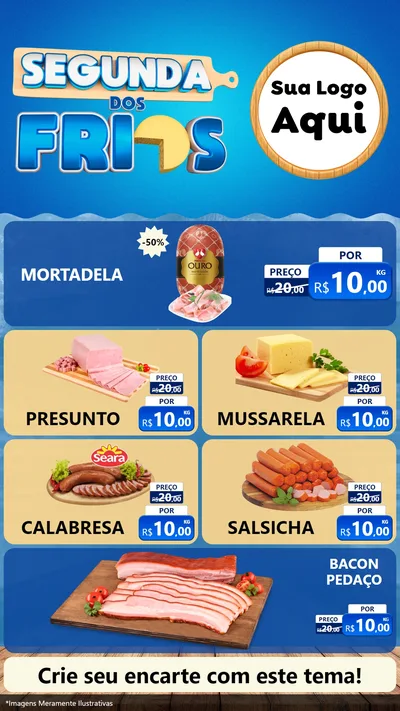Modelo de TV para TV Vertical com o tema Segunda dos Frios para Frios e Laticínios