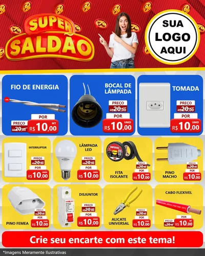 Modelo de Rede Social para Feed Instagram com o tema Super Saldão para Materiais Elétricos