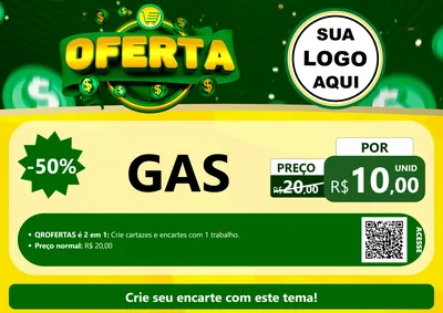Modelo de Cartaz para Cartaz A4 Horizontal com o tema Oferta para Água e gás