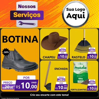 Modelo de Rede Social para Feed Facebook com o tema Nossos Serviços para Agropecuária