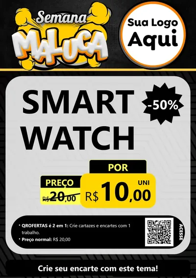 Modelo de Cartaz para Cartaz A4 Vertical com o tema Semana Maluca para Informática