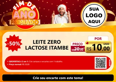 Modelo de Cartaz para Cartaz A4 Horizontal com o tema Fim de Ano Premiado para Frios e Laticínios