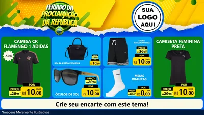 Modelo de TV para TV Horizontal com o tema Feriado da Proclamação da República para Roupas e acessórios