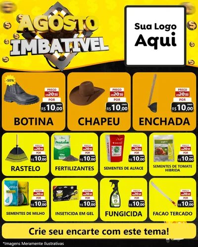 Modelo de Rede Social para Feed Instagram com o tema Agosto Imbatível para Agropecuária