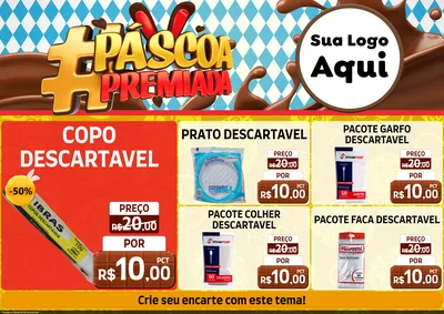 Modelo de Encarte para Encarte A4 Horizontal com o tema Páscoa Premiada para Embalagens