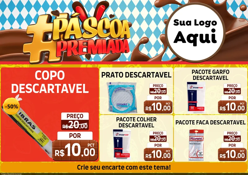 Modelo de Encarte para Encarte A4 Horizontal com o tema Páscoa Premiada para Embalagens