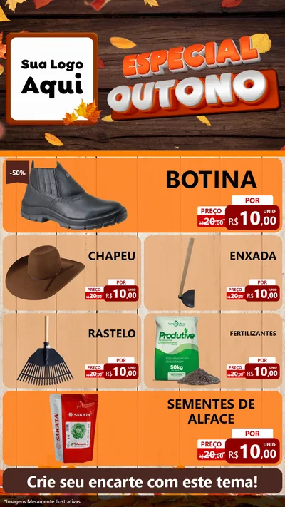 Modelo de TV para TV Vertical com o tema Especial Outono para Agropecuária