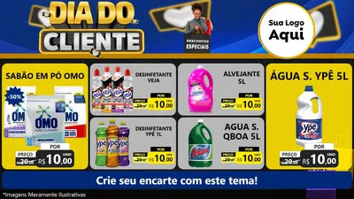 Modelo de TV para TV Horizontal com o tema Dia Do Cliente para Produtos de Limpeza