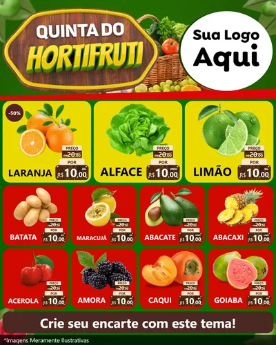 Modelo de Rede Social para Feed Instagram com o tema Quinta do Hortifrúti para Hortifrúti