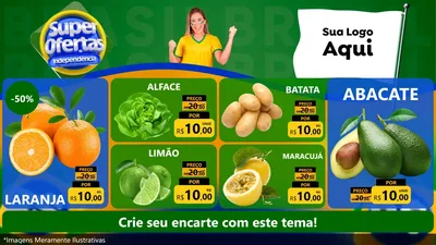 Modelo de TV para TV Horizontal com o tema Super Ofertas de Independência para Hortifrúti