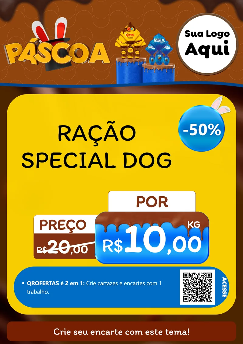 Modelo de Cartaz para Cartaz A4 Vertical com o tema Páscoa para Pet Shop
