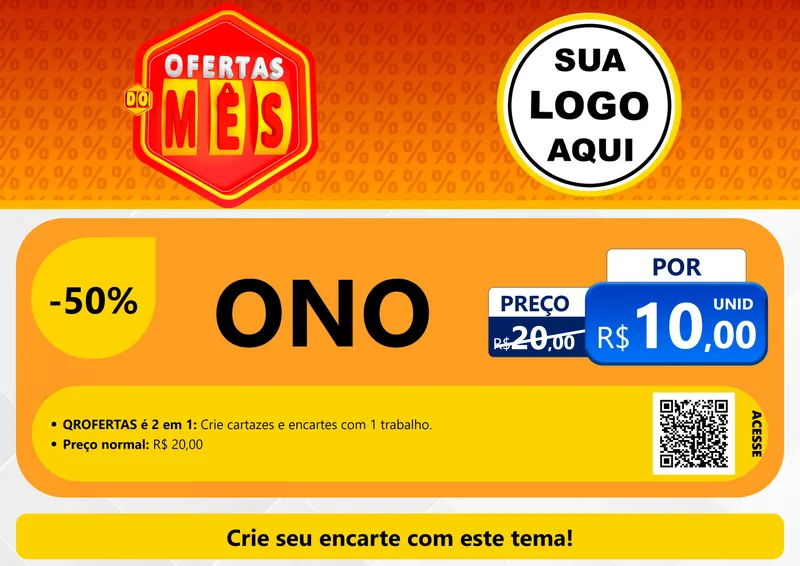 Modelo de Cartaz para Cartaz A4 Horizontal com o tema Ofertas do Mês para Óticas