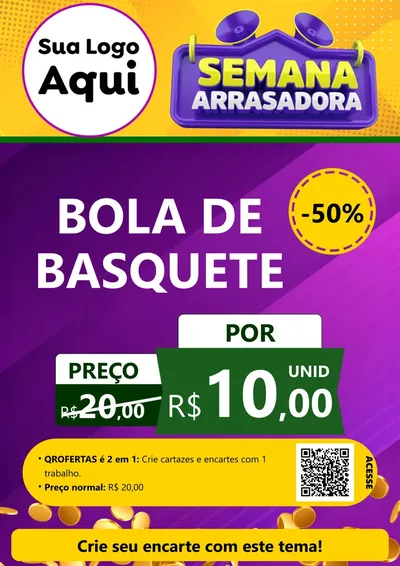 Modelo de Cartaz para Cartaz A4 Vertical com o tema Semana Arrasadora para Artigos Esportivos