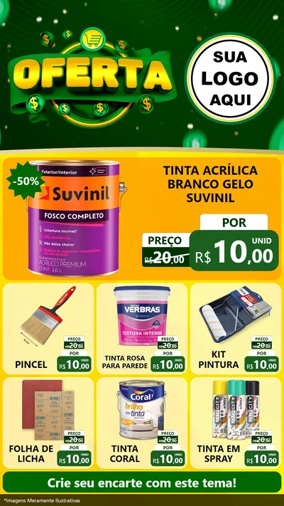 Modelo de Rede Social para Stories com o tema Oferta para Tintas e Ferramentas