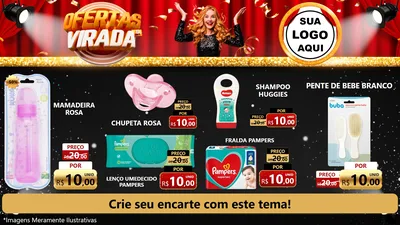 Modelo de TV para TV Horizontal com o tema Ofertas da Virada para Bebês