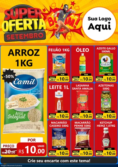 Modelo de Encarte para Encarte A4 Vertical com o tema Super Oferta Setembro para Supermercado