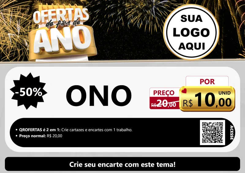 Modelo de Cartaz para Cartaz A4 Horizontal com o tema Ofertas de Fim de Ano para Óticas