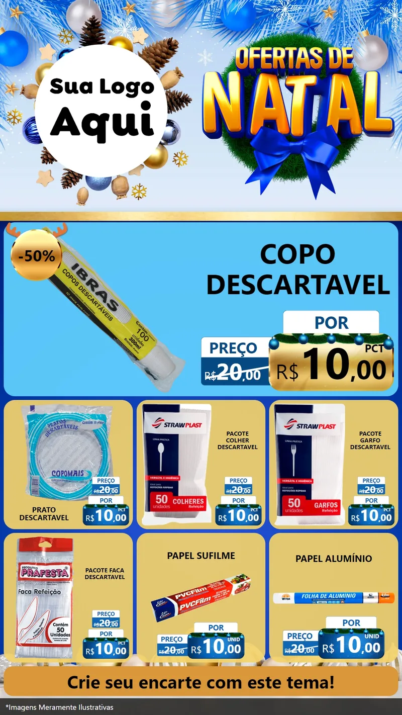 Modelo de Rede Social para Stories com o tema Ofertas de Natal para Embalagens
