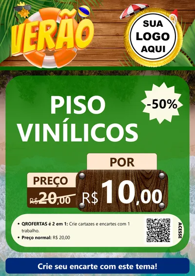 Modelo de Cartaz para Cartaz A4 Vertical com o tema Verão para Material para Construção