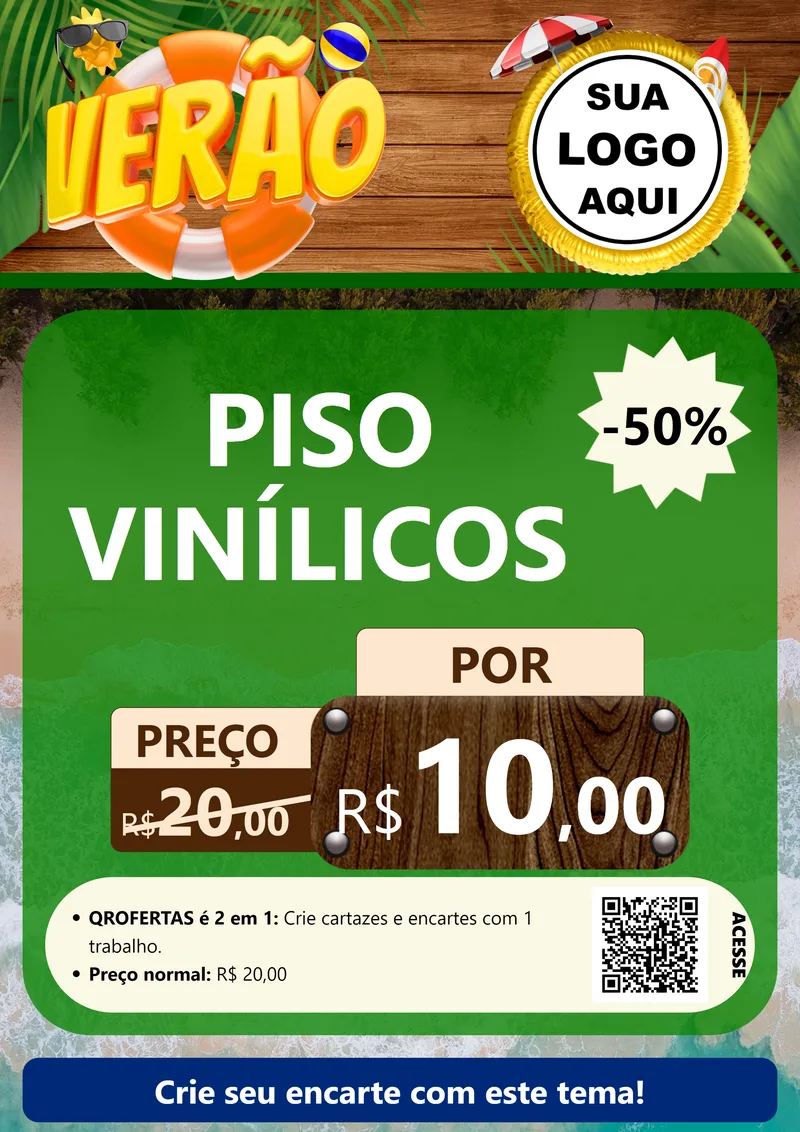 Modelo de Cartaz para Cartaz A4 Vertical com o tema Verão para Material para Construção