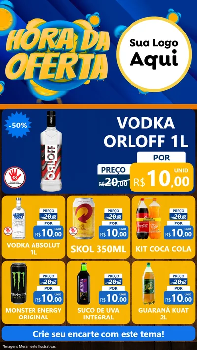 Modelo de Rede Social para Stories com o tema Hora da Oferta para Distribuidora de bebidas