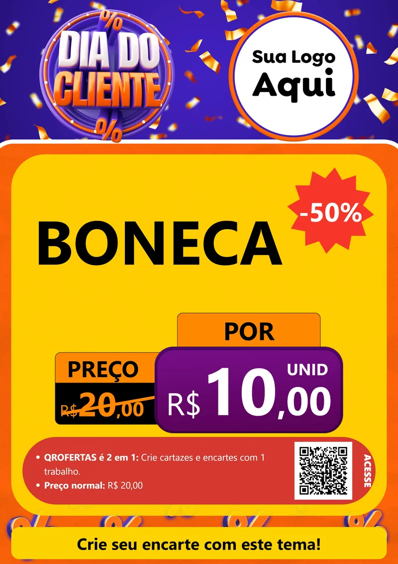 Modelo de Cartaz para Cartaz A4 Vertical com o tema Dia do Cliente para Brinquedos