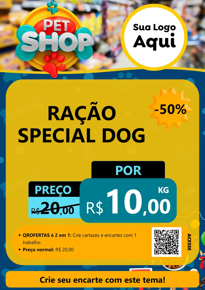 Modelo de Cartaz para Cartaz A4 Vertical com o tema Pet Shop para Pet Shop