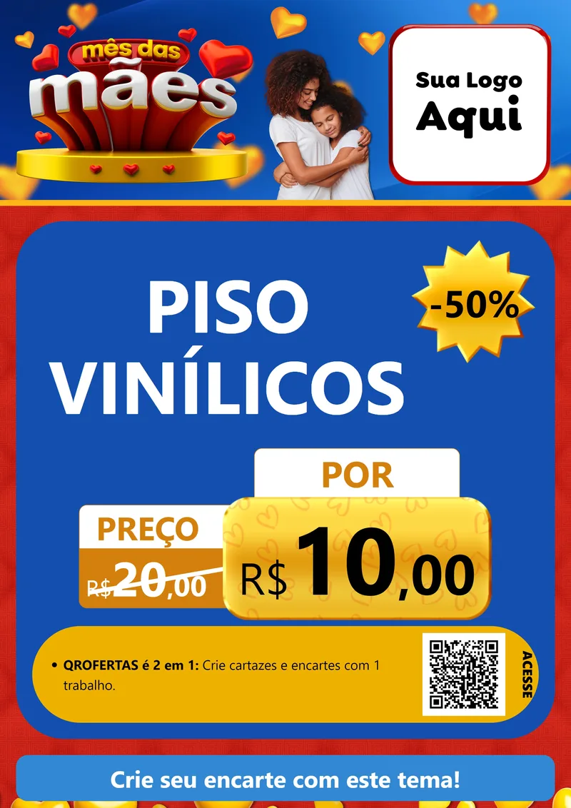 Modelo de Cartaz para Cartaz A4 Vertical com o tema Mês das Mães para Material para Construção