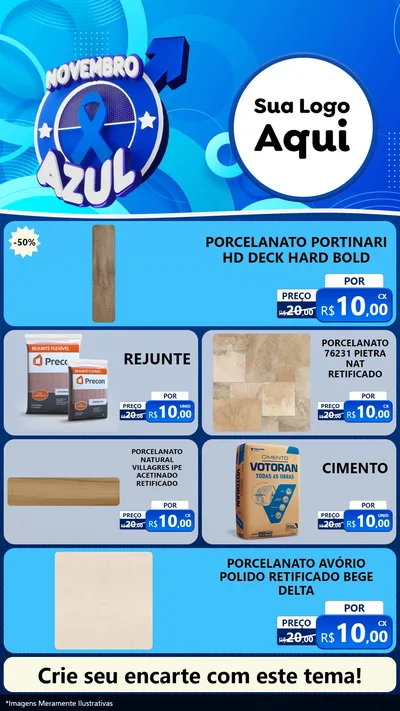 Modelo de TV para TV Vertical com o tema Novembro Azul para Pisos e revestimentos