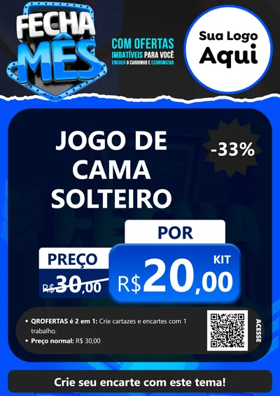 Modelo de Cartaz para Cartaz A4 Vertical com o tema Fecha Mês para Cama, Mesa e Banho