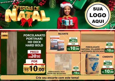 Modelo de Encarte para Encarte A4 Horizontal com o tema Ofertas de Natal para Pisos e revestimentos