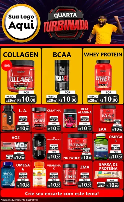 Modelo de Encarte para Encarte Grande com o tema Quarta Turbinada para Suplementos alimentares