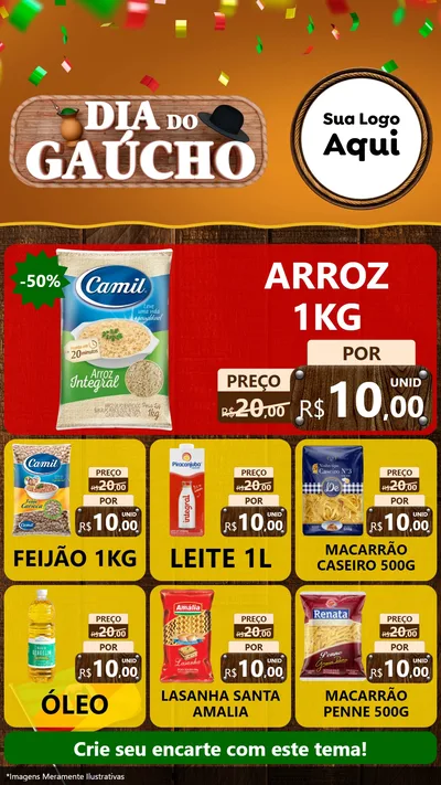 Modelo de Rede Social para Stories com o tema Dia do Gaúcho para Supermercado